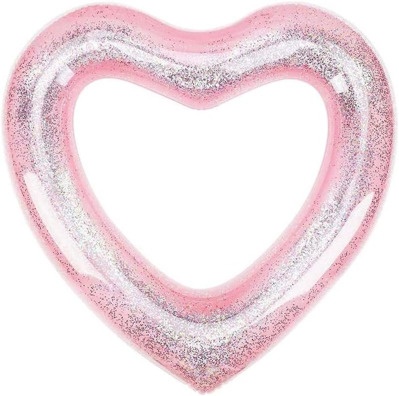 Blublu Park Inflatable Heart Pool Float, Sweet Love Swim Rings Float Loungers Tube for Summer Water Fun Beach Party Toys for Kids, Adults - Image 1